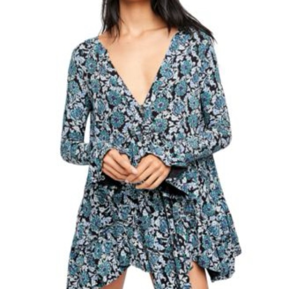 Free People Olivia Printed Ruffled Tunic